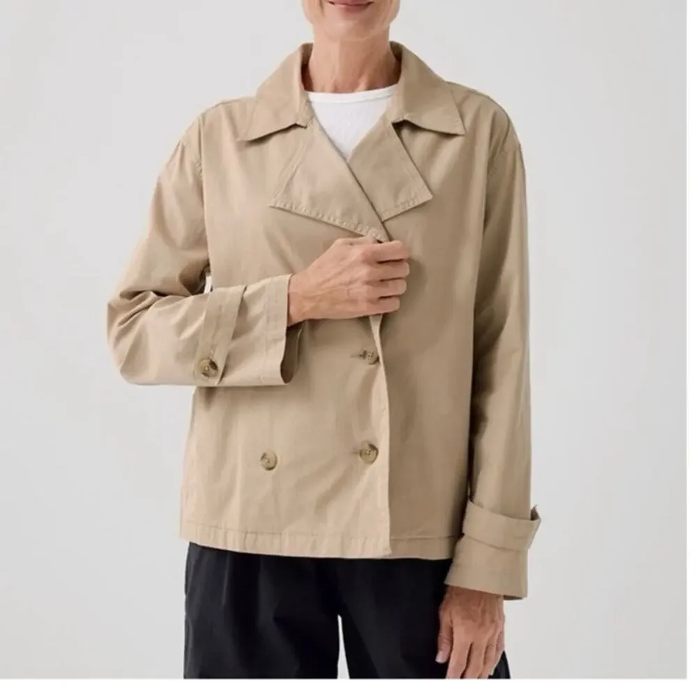 Pact Women’s Medium Boulevard Brushed Twill Double Breasted Light Jacket Cotton